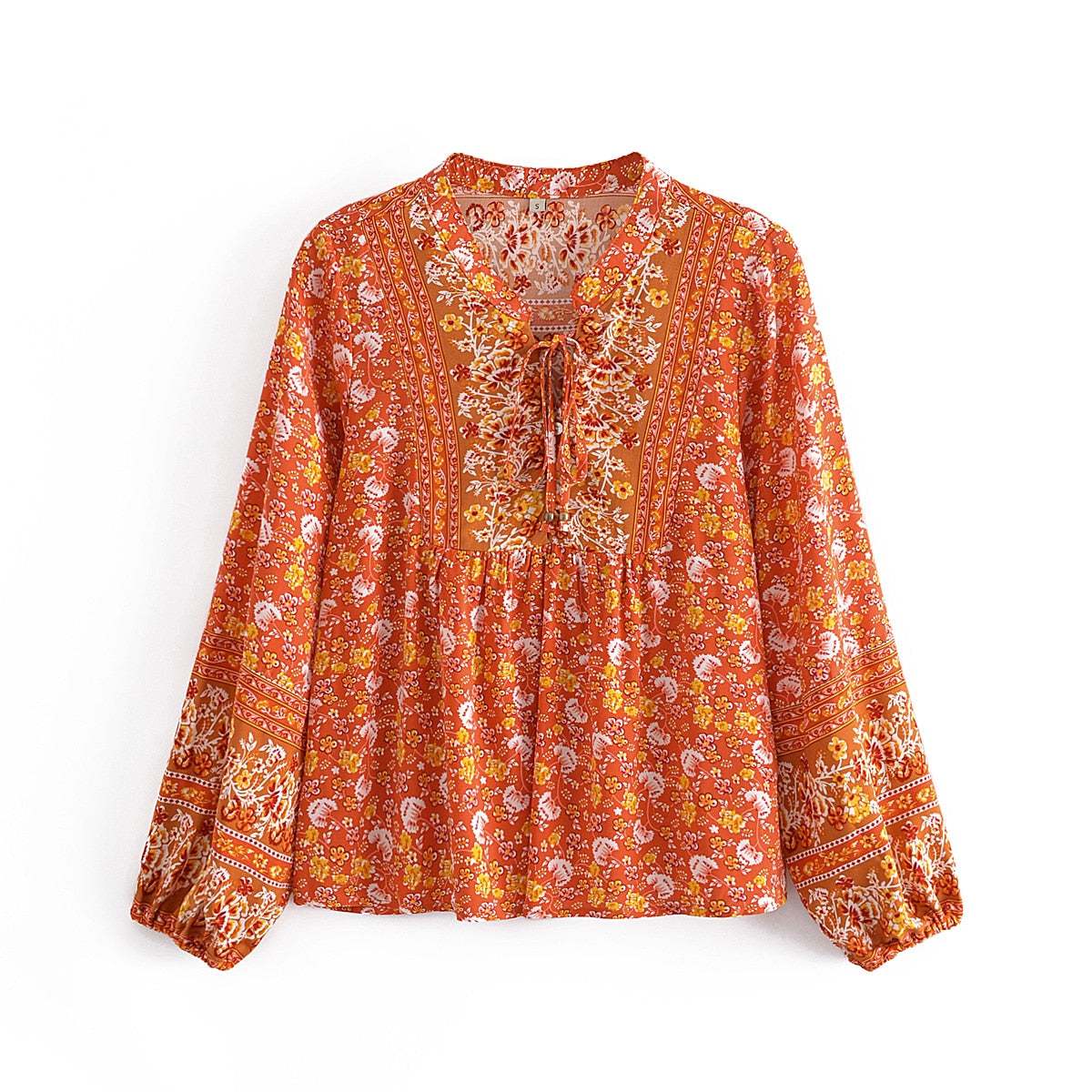 Women Bohemian Floral Loose Blouse