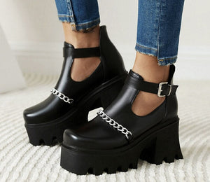 Women Casual Chains Pumps Straps Platform Shoes