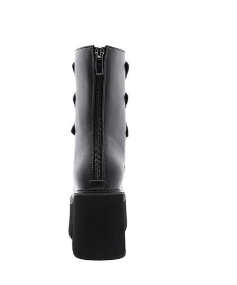 Women Gothic Punk Chunky Heels Combat Motorcycle Boots