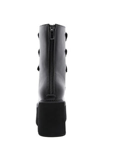 Women Gothic Punk Chunky Heels Combat Motorcycle Boots
