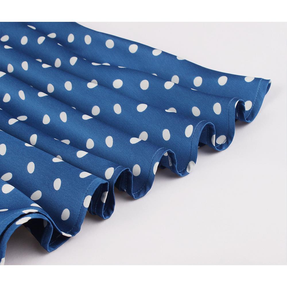Women Short Sleeve Polka Dots Vintage Dress