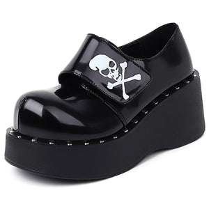 Women Gothic Platform Leather Japanese Harajuku Shoes
