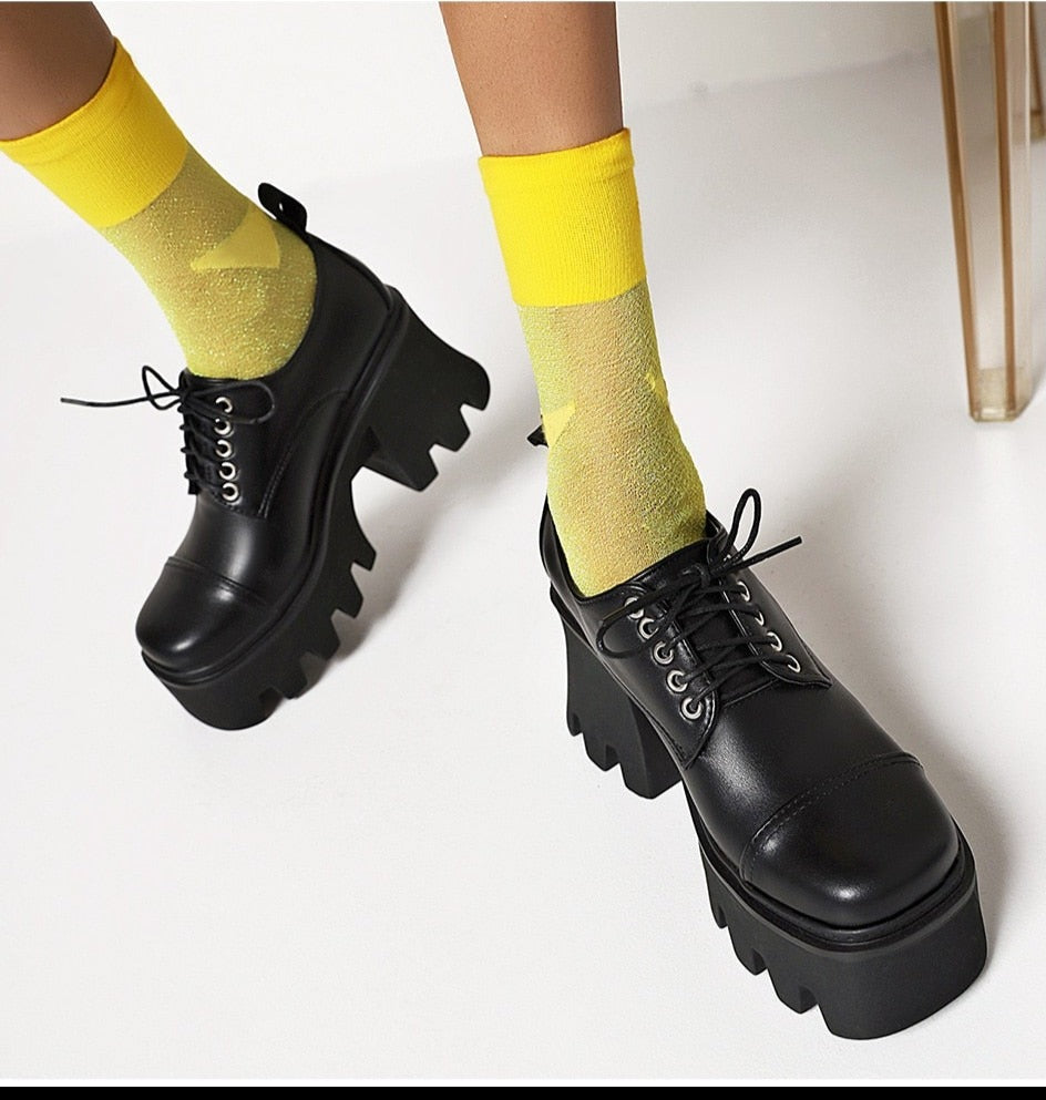 Women Harajuku Chunky Heel Light Gothic Shoes