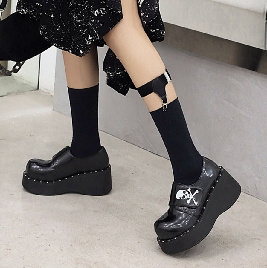 Women Gothic Platform Leather Japanese Harajuku Shoes