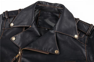 Men Motorcycle PU Leather Jacket