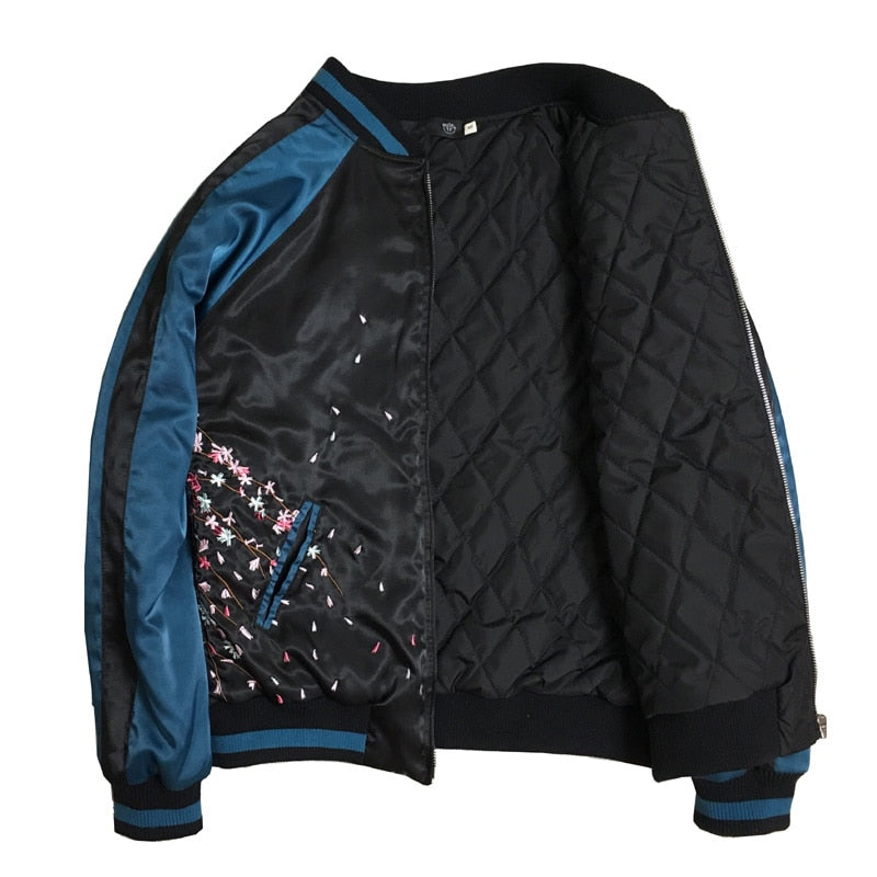 Unisex Embroidered Loose Baseball Coat Souvenir Hip Hop Baseball Jacket