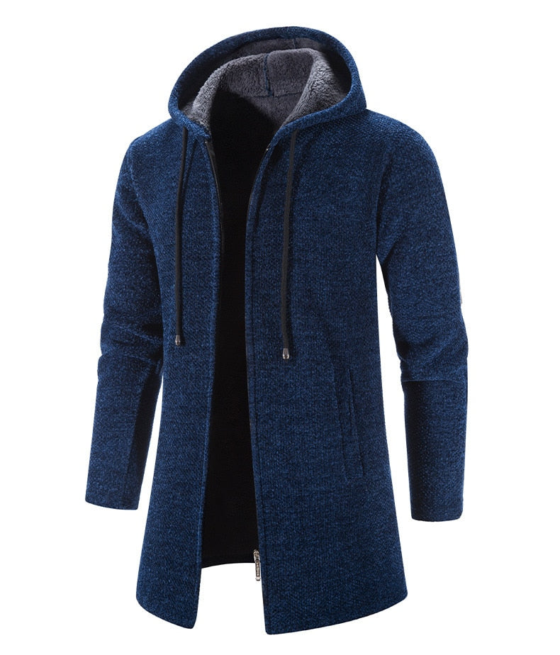 Men Cashmere Cardigan Chenille Outer Windbreaker Coat