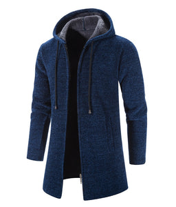 Men Cashmere Cardigan Chenille Outer Windbreaker Coat