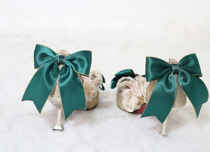 Women Pointed Toe Thin Satin High Heels Lolita Shoes