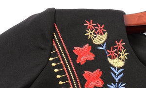 Women Embroidery Vintage Celebrity-inspired Robe Cocktail Dress