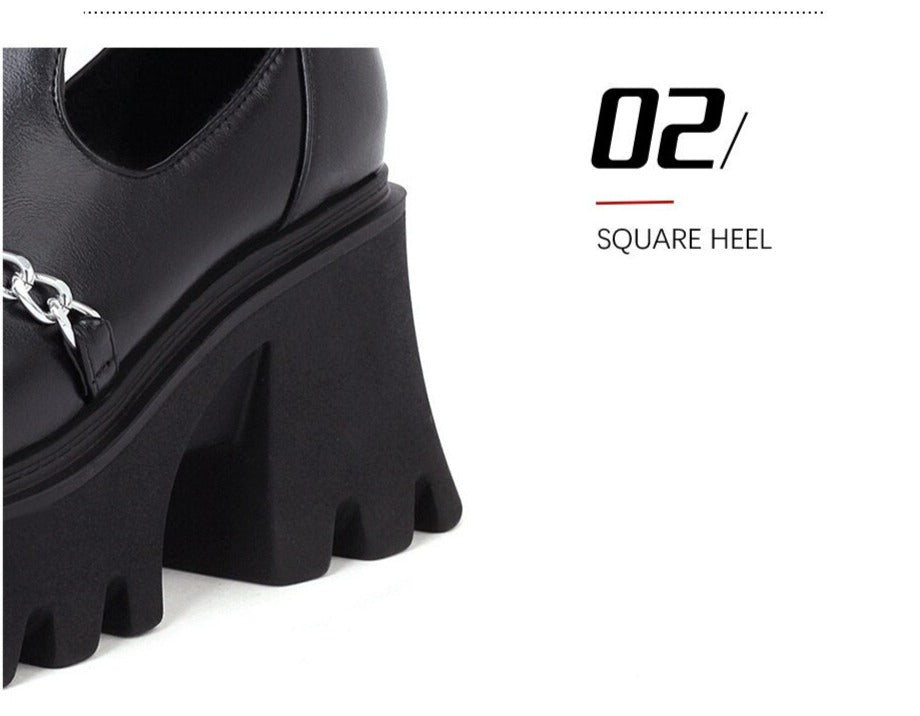 Women Casual Chains Pumps Straps Platform Shoes