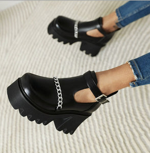 Women Casual Chains Pumps Straps Platform Shoes