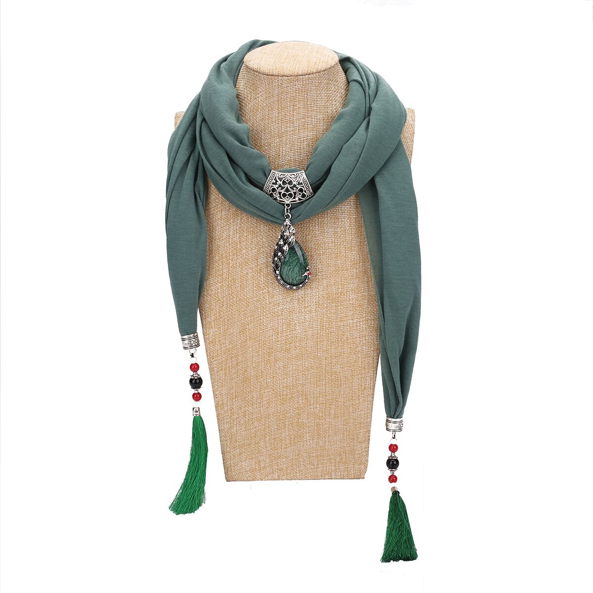 Women Bohemian Pendant Scarf Neckerchief Foulard