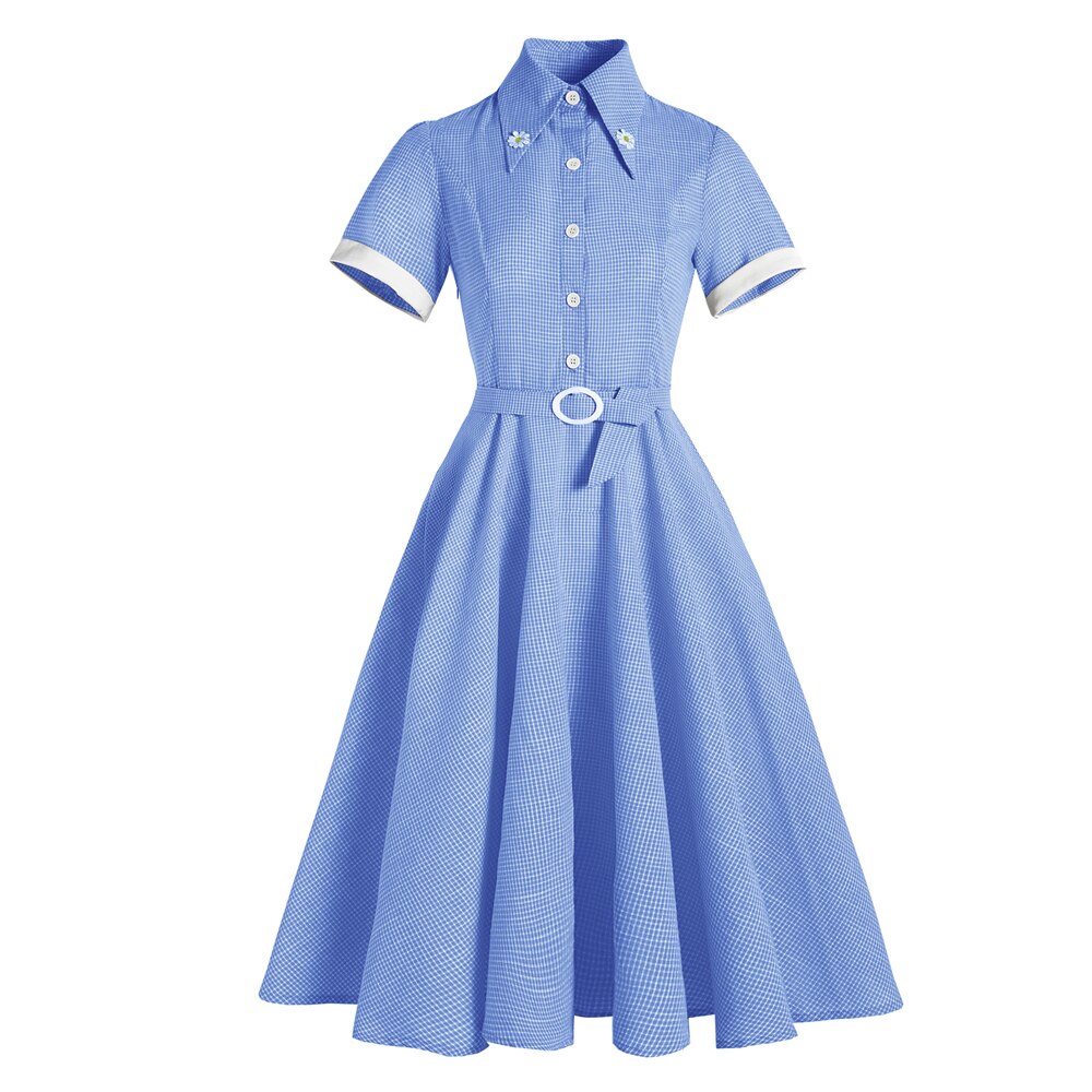 Women French Robe Vintage Rockabilly Retro Dress