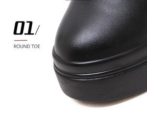Women Chunky Combat Wedge Ankle Sock Boots