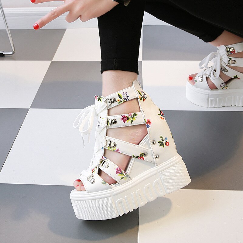 Women Floral Gladiator Open Toe Sandals