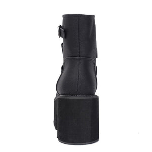 Women Ankle Rubber Sole Buckle Leather Shoes