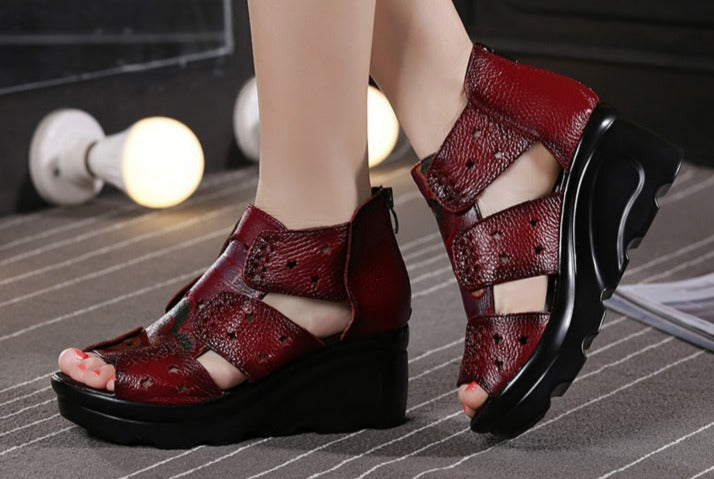 Women Handmade Ethnic Style Leather Shoes Sandals