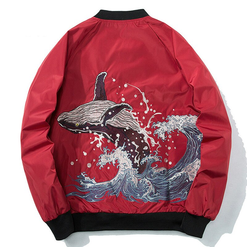 Men Embroidery Baseball Hip Hop Jacket