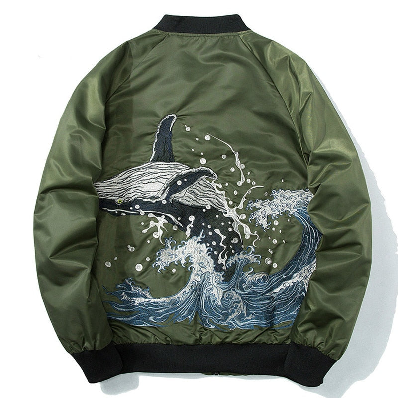 Men Embroidery Baseball Hip Hop Jacket