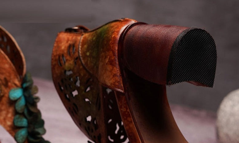 Women Retro Handmade Genuine Leather Sandals