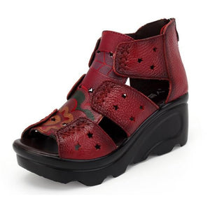 Women Handmade Ethnic Style Leather Shoes Sandals