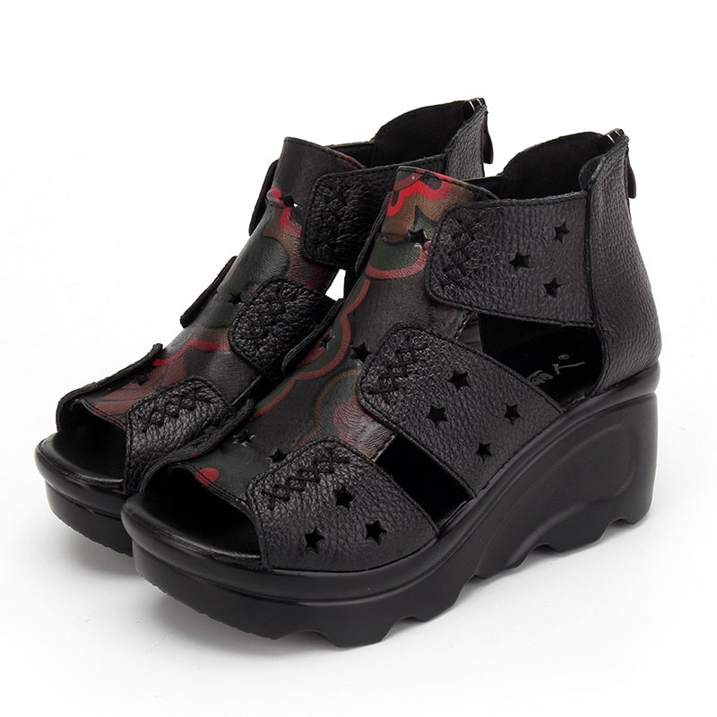 Women Handmade Ethnic Style Leather Shoes Sandals