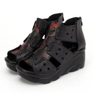 Women Handmade Ethnic Style Leather Shoes Sandals