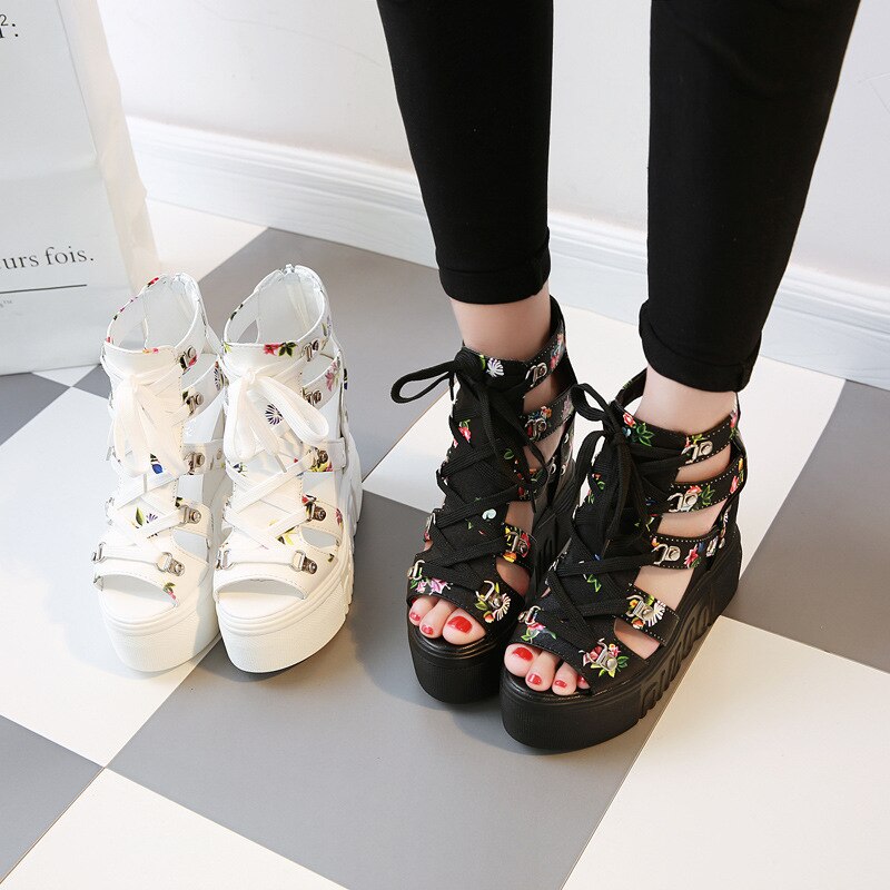 Women Floral Gladiator Open Toe Sandals