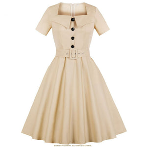 Women Retro Cotton Vintage Tunic Vestidos Dress