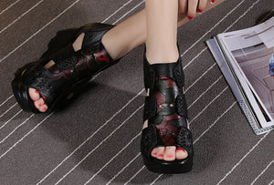 Women Handmade Ethnic Style Leather Shoes Sandals