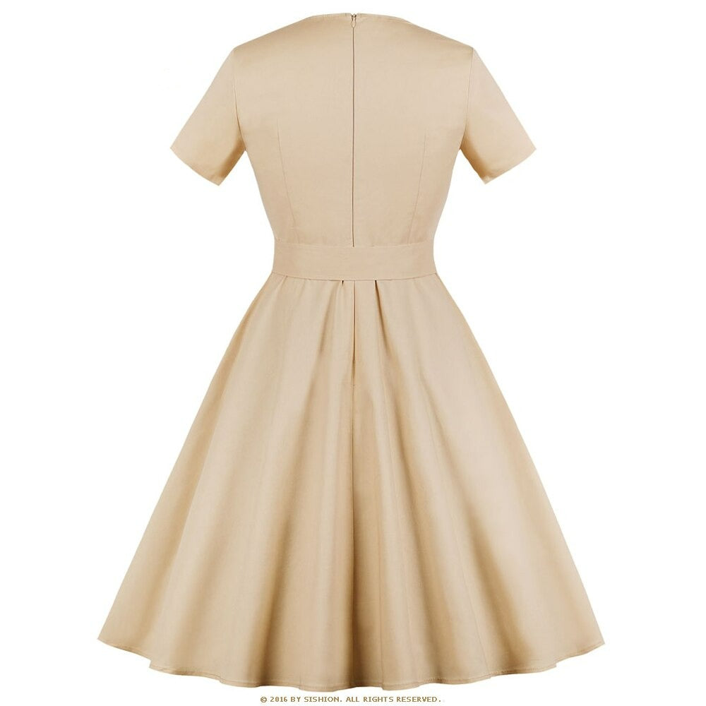 Women Retro Cotton Vintage Tunic Vestidos Dress