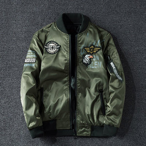 Men Embroidery Parkas Casual Bomber Jacket