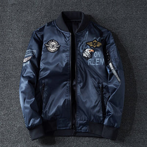 Men Embroidery Parkas Casual Bomber Jacket