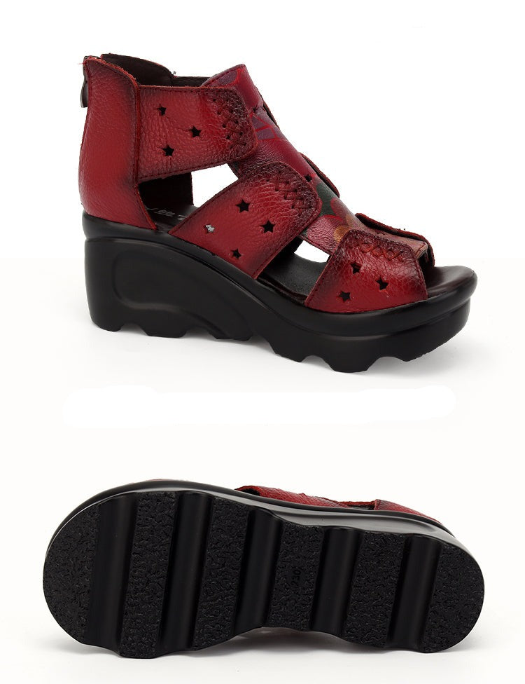 Women Handmade Ethnic Style Leather Shoes Sandals