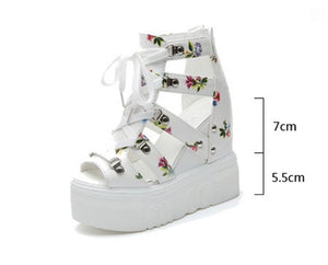 Women Floral Gladiator Open Toe Sandals