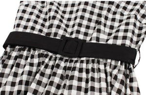 Women Retro Vintage Casual Plaid Dress