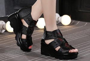 Women Handmade Ethnic Style Leather Shoes Sandals