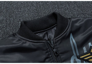 Men Embroidery Parkas Casual Bomber Jacket