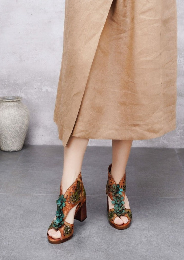 Women Retro Handmade Genuine Leather Sandals
