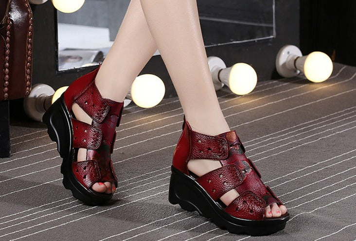 Women Handmade Ethnic Style Leather Shoes Sandals