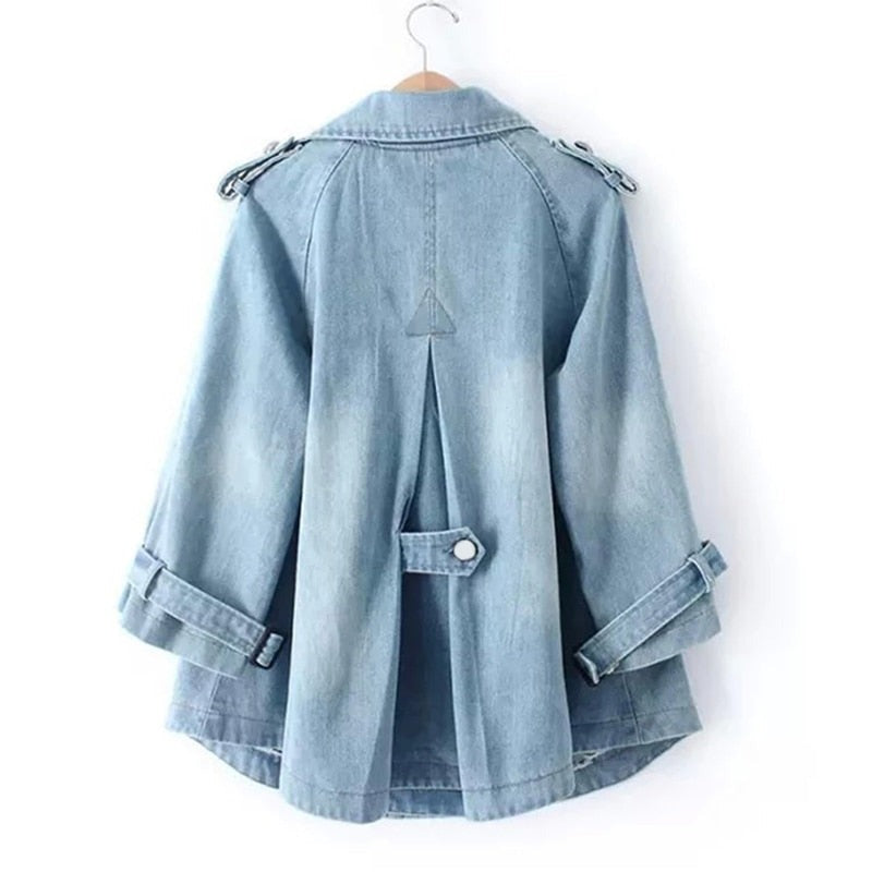 Women Harajuku Denim Windbreaker A-Line Basic Jacket