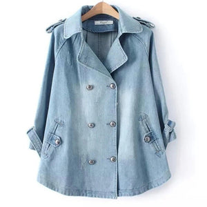 Women Harajuku Denim Windbreaker A-Line Basic Jacket