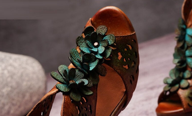 Women Retro Handmade Genuine Leather Sandals