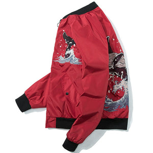 Men Embroidery Baseball Hip Hop Jacket