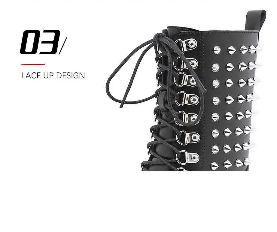 Women Handmade Motorcycle Punk Lolita Boots