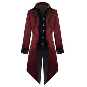 Men Retro Tuxedo Medieval Vintage Midi Punk Coat