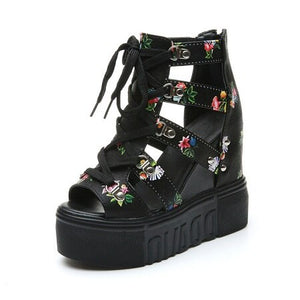 Women Floral Gladiator Open Toe Sandals
