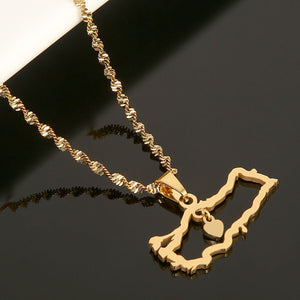 Unisex Turkey Map Flag Pendant Necklace
