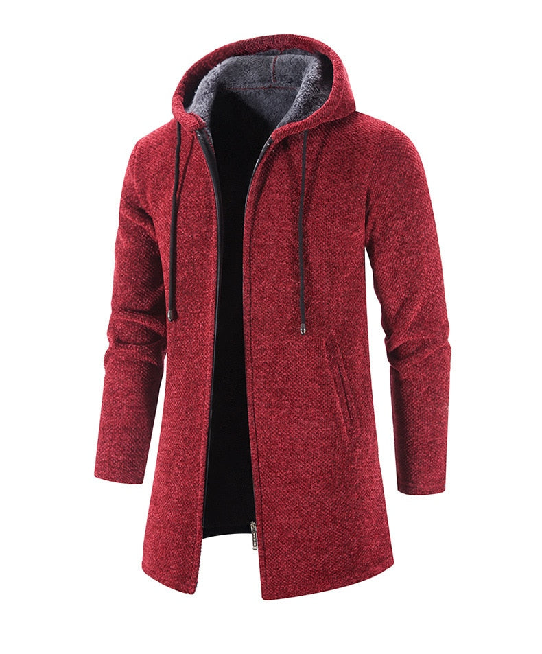 Men Cashmere Cardigan Chenille Outer Windbreaker Coat